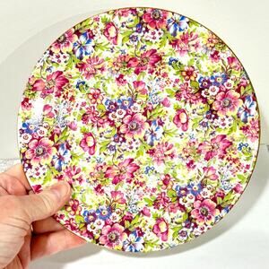 Royal Winton Grimwades English Sunshine chintz floral salad plate colorful 8"